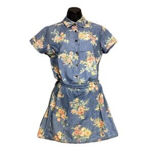 VINTAGE Villager Sport Petite Chambray Floral 2 PC Top & Skort Set size 6P